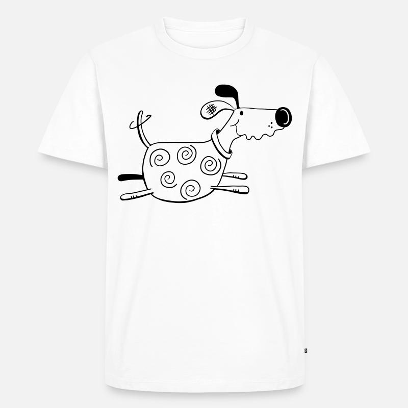 Drolliger Hund - Dog - Hunde - Comic - Männer Premium Bio T-Shirt - Weiß