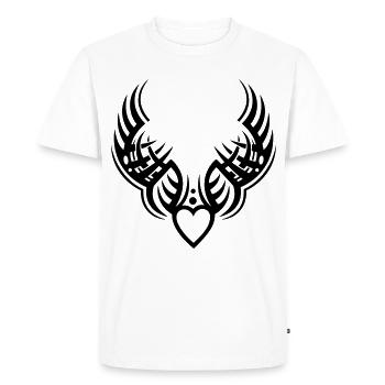Tattoo wings, guardian angel with heart. - Men's Premium Organic T-Shirt - white - Front - Nico (187cm)