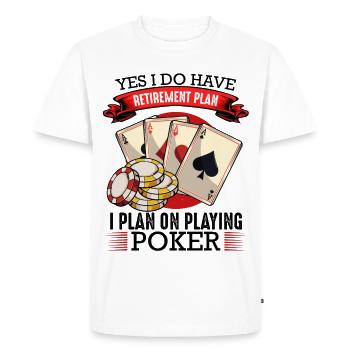 Ruhestandsplan Karten und Chips - Männer Premium Bio T-Shirt - Weiß - Vorne - Nico (187cm)