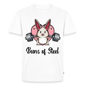 Power bunny with heart - Men's Premium Organic T-Shirt - white - Front - Nico (187cm)