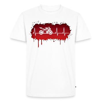 Impulsion de pilote de course de moto - T-shirt Premium bio Homme - blanc - Devant - Nico (187cm)