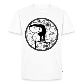 Tourneur | Gymnastique sur barres parallèles à la barre haute - T-shirt Premium bio Homme - blanc - Devant - Nico (187cm)