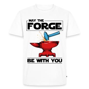 Frappe de l’étincelle du marteau du forgeron - T-shirt Premium bio Homme - blanc - Devant - Nico (187cm)