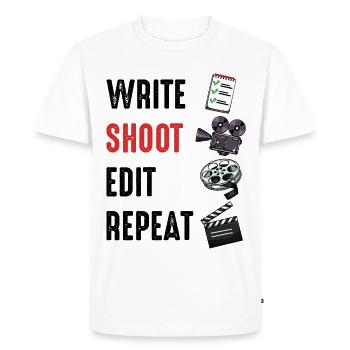 Film Shooting Set: Reel & Flap - Men's Premium Organic T-Shirt - white - Front - Nico (187cm)