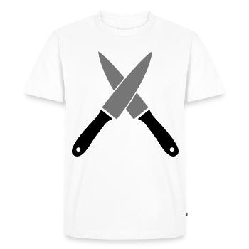 Couteau - T-shirt Premium bio Homme - blanc - Devant - Nico (187cm)