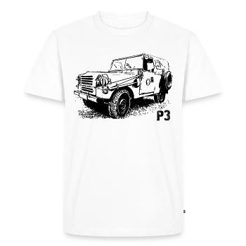 P3 Camion DDR NVA Kübelwagen - T-shirt Premium bio Homme - blanc - Devant - Nico (187cm)