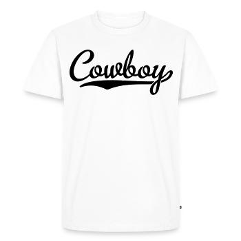 Cowboy - T-shirt Premium bio Homme - blanc - Devant - Nico (187cm)