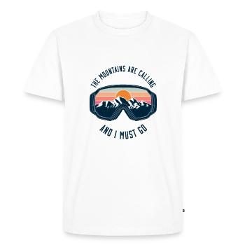Ski goggles Mountains Skiing - Men's Premium Organic T-Shirt - white - Front - Nico (187cm)