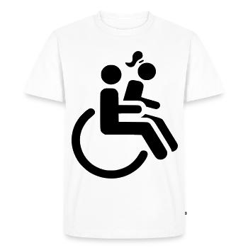 Wheelchair user with lady on lap # - Men's Premium Organic T-Shirt - white - Front - Nico (187cm)