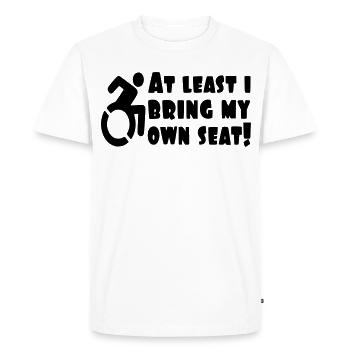 Au moins, j’apporte mon propre fauteuil roulant # - T-shirt Premium bio Homme - blanc - Devant - Nico (187cm)