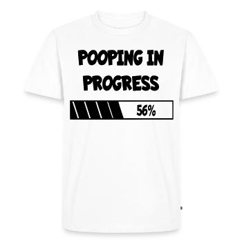 Poop in the making, progress * - Men's Premium Organic T-Shirt - white - Front - Nico (187cm)