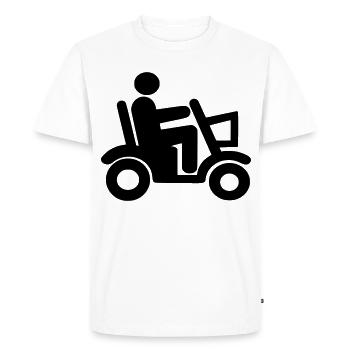 Scooter de mobilité, Fauteuil roulant, Roller, Handicapé # - T-shirt Premium bio Homme - blanc - Devant - Nico (187cm)