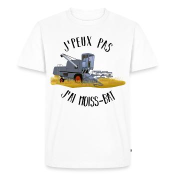 J'peux pas j'ai moiss-bat - T-shirt Premium bio Homme - blanc - Devant - Nico (187cm)