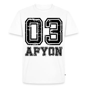 Afyon 03 used look - Men's Premium Organic T-Shirt - white - Front - Nico (187cm)