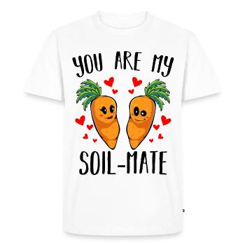 Cuddly Carrot Love Duo - Men's Premium Organic T-Shirt - white - Front - Nico (187cm)