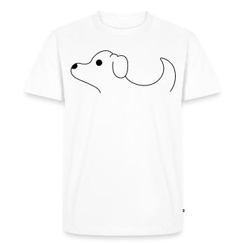 T-shirt pour femme et homme avec chien - T-shirt Premium bio Homme - blanc - Devant - Nico (187cm)