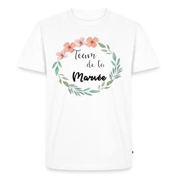 team of the floral flower leaves - Men's Premium Organic T-Shirt - white - Front - Nico (187cm)