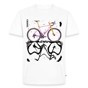 Cyclisme, aventure et liberté : le vélo de gravier - T-shirt Premium bio Homme - blanc - Devant - Nico (187cm)