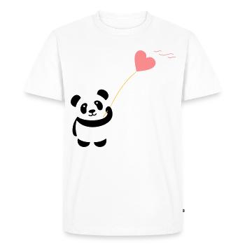 panda heart cute balloon bear big thick kusch - Men's Premium Organic T-Shirt - white - Front - Nico (187cm)