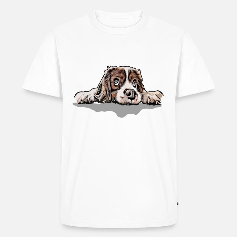 Cavalier King Charles Spaniel - Männer Premium Bio T-Shirt - Weiß