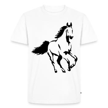 Cheval Animal Étalon Mare Poulain - T-shirt Premium bio Homme - blanc - Devant - Nico (187cm)