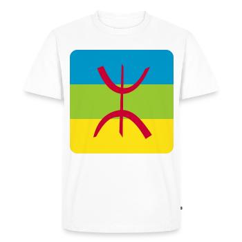 berber flag sticker amazigh ref - Men's Premium Organic T-Shirt - white - Front - Nico (187cm)