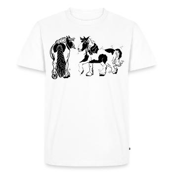 Original Tinker Horses Irish Cobs - Men's Premium Organic T-Shirt - white - Front - Nico (187cm)