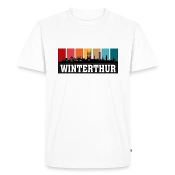 Winterthur Switzerland Travel Souvenir Skyline - Men's Premium Organic T-Shirt - white - Front - Nico (187cm)