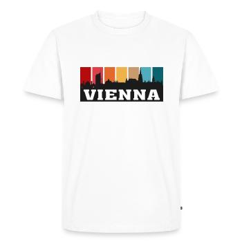 Vienne Autriche Voyage Skyline Souvenir Silhouette - T-shirt Premium bio Homme - blanc - Devant - Nico (187cm)