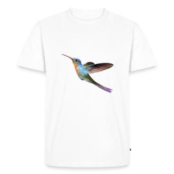 Colibri coloré en vol - T-shirt Premium bio Homme - blanc - Devant - Nico (187cm)