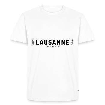 Lausanne Switzerland - Men's Premium Organic T-Shirt - white - Front - Nico (187cm)