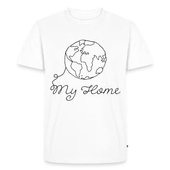 Planète Terre - T-shirt Premium bio Homme - blanc - Devant - Nico (187cm)