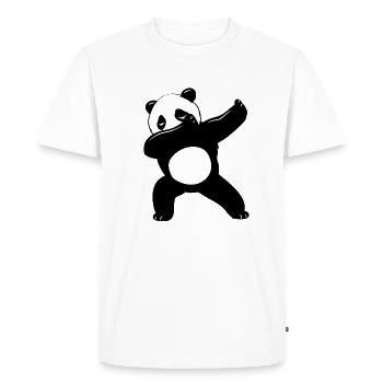 Funny Black And White Cute Panda Bear Dance Dab - Men's Premium Organic T-Shirt - white - Front - Nico (187cm)