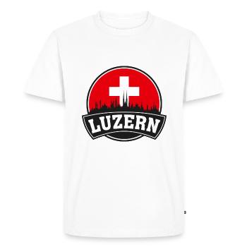 Luzern Suisse Skyline Travel Souvenir Swiss F - T-shirt Premium bio Homme - blanc - Devant - Nico (187cm)