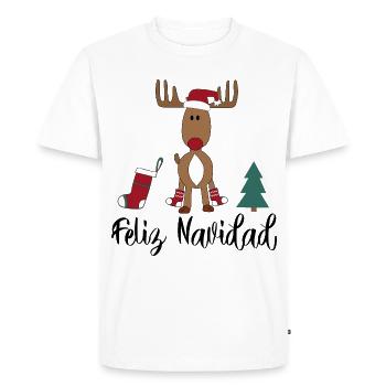 Espagnol de Noël - T-shirt Premium bio Homme - blanc - Devant - Nico (187cm)