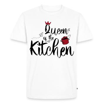 Reine de la cuisine - T-shirt Premium bio Homme - blanc - Devant - Nico (187cm)