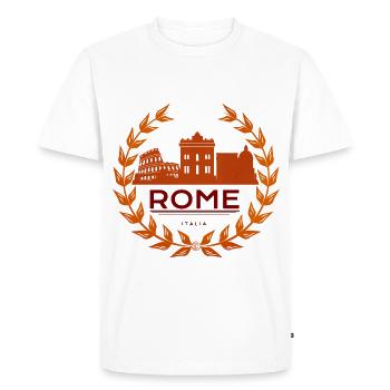 Roman landmarks in a laurel wreath - Men's Premium Organic T-Shirt - white - Front - Nico (187cm)