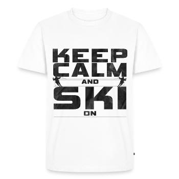Keep Calm and Ski on - Men's Premium Organic T-Shirt - white - Front - Nico (187cm)