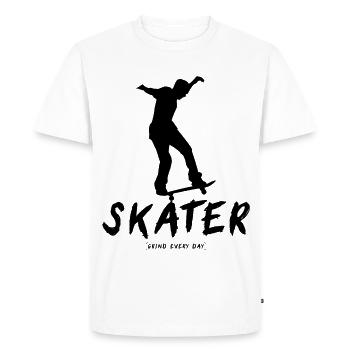 Patineur Grind Every Day - T-shirt Premium bio Homme - blanc - Devant - Nico (187cm)