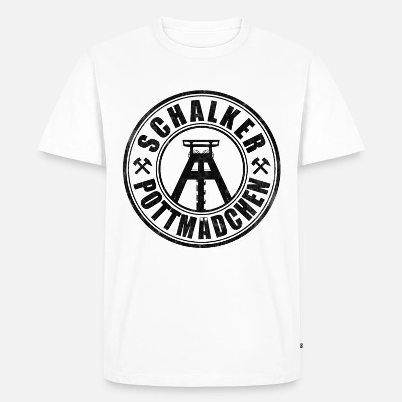 Schalker Pottmädchen | Ruhrpott Mädchen - Männer Premium Bio T-Shirt - Weiß
