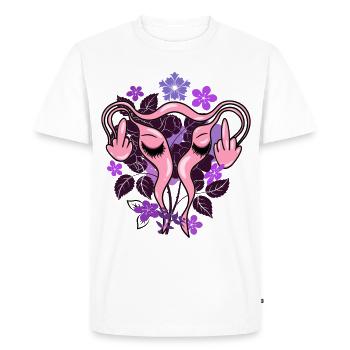 Fleurs Utérus Pro-Choix - T-shirt Premium bio Homme - blanc - Devant - Nico (187cm)