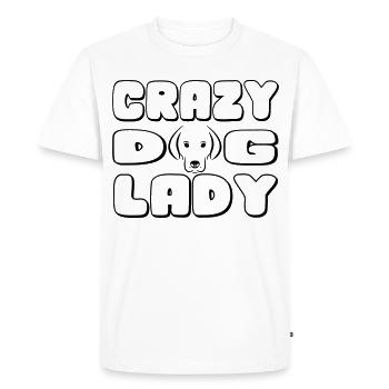 Dame folle de chien. Pour les femmes qui aiment les chiens - T-shirt Premium bio Homme - blanc - Devant - Nico (187cm)