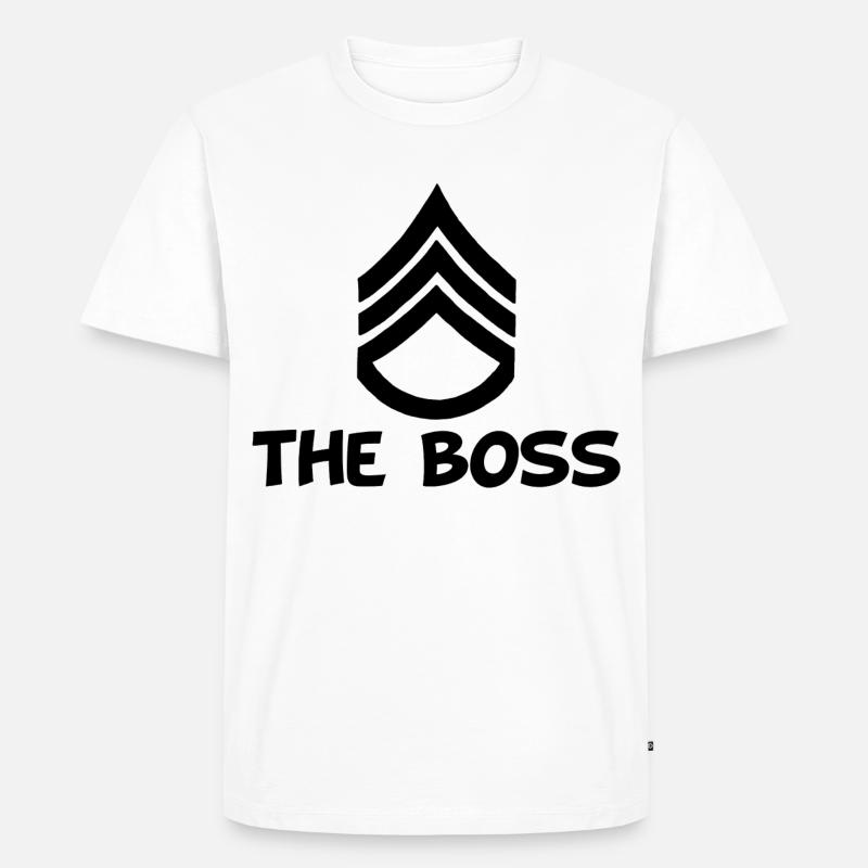 Der (schwarze) Chef - Männer Premium Bio T-Shirt - Weiß