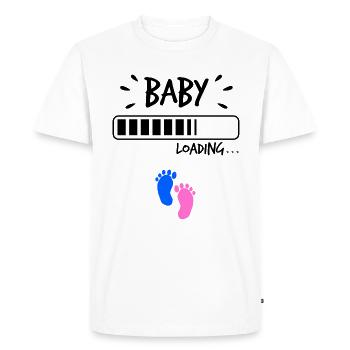 Bébé pieds grossesse naissance bébé famille - T-shirt Premium bio Homme - blanc - Devant - Nico (187cm)