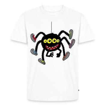 Araignée en chaussures multicolores - T-shirt Premium bio Homme - blanc - Devant - Nico (187cm)