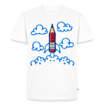 Début de l’école Début d’école Premier jour d’école - T-shirt Premium bio Homme - blanc - Devant - Nico (187cm)