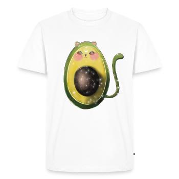 avocado cat avogato - Men's Premium Organic T-Shirt - white - Front - Nico (187cm)