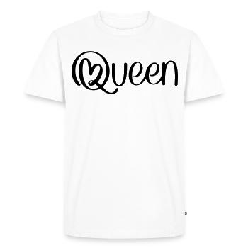 Queen avec cœur - T-shirt Premium bio Homme - blanc - Devant - Nico (187cm)