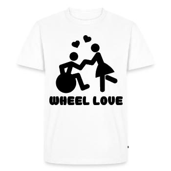 Wheellove for wheelchair users who dance * - Men's Premium Organic T-Shirt - white - Front - Nico (187cm)