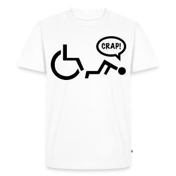 CRAP en tant qu’utilisateur de fauteuil roulant tombe. Chemise humoristique * - T-shirt Premium bio Homme - blanc - Devant - Nico (187cm)